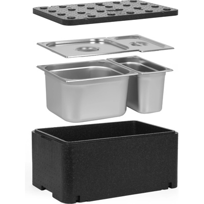 TECHNICA [Sada] Termoizolační nádoba GN 1/1 250 mm | Essential Line + 1x nádoba GN 2/3 + 1x GN 1/3, 200 mm, z nerezové oceli + víka