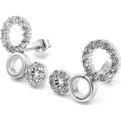 Steel Jewelry náušnice BÍLÉ Chirurgická ocel NS231270