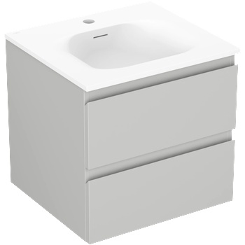 Mexen Orio шкаф за баня 50 см с мивка Vela, 2 чекмеджета, сив мат/бял мат (91A10-05047-2-BFF62-W23M01)