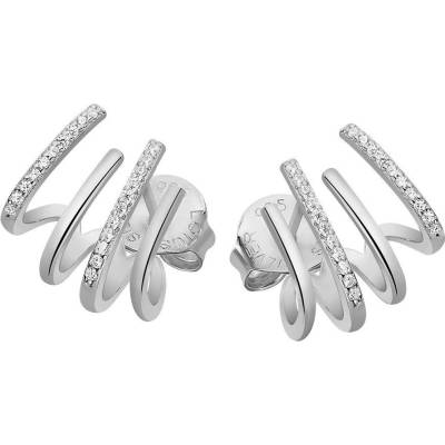 Lotus Silver Trblietavé strieborné náušnice s čírymi zirkónmi Earparty LP3344-4/1