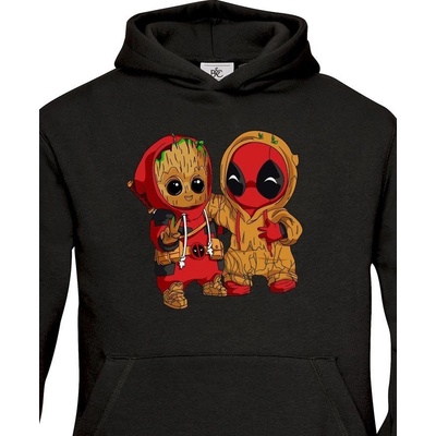Dětská mikina Deadpool a Groot Černá