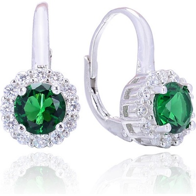 Olivie Russo strieborné visacie náušnice GREEN 2709