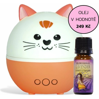 Airbi Aroma Pet Meow dětský aroma difuzér 250 mll + esenciální olej Airbi LEVANDULE 10 ml