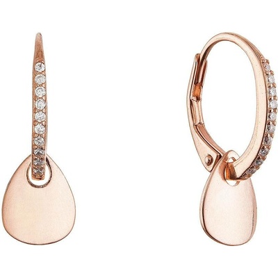 Pavona Pozlacené stříbrné náušnice se zavěšenou placičkou 11722.1 rose gold