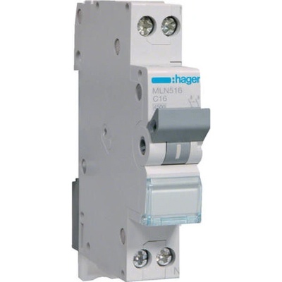 Hager MLN516 1 + N pól. 16A, 1 mod. char.C, 6 kA