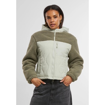 Urban Classics Дамско яке в зелено Urban Classics Sherpa CrinkleUB-TB7071-18582 - Зелен, размер 5XL
