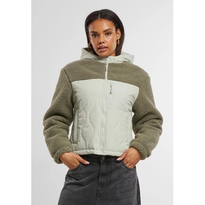 Urban Classics Дамско яке в зелено Urban Classics Sherpa CrinkleUB-TB7071-18582 - Зелен, размер 3XL