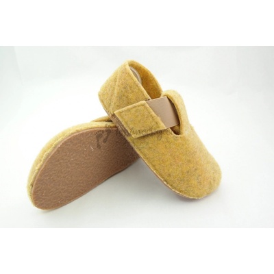 Pegres barefoot filcové papuče BF02 žltá