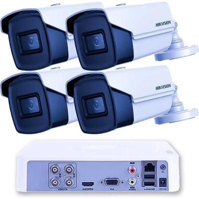 HIKVISION Професионален Комплект 4 Камери Hikvision 8MP 60m IR с 100м Кабел и 1TB Диск (ZK42460W)