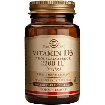 Solgar Хранителна добавка Витамин Д3 2200IU , Solgar Vitamin D3 2200IU (55ug) 50vegetable caps