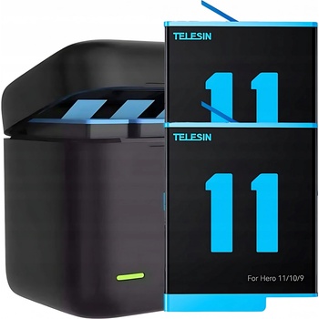 Telesin 3-slot Box nabíječka na GoPro Hero 9 / Hero 10 + batérie 2ks GP-BNC-901