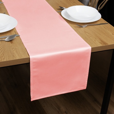 Biante satén behúň polyesterový Satén LUX-061 Svetlo koralovo ružový 20x120 cm
