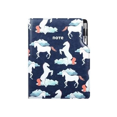Notes DESIGN B5 linkovaný modrý koně