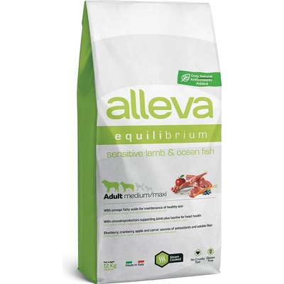 Alleva Equilibrium Sensitive Adult Medium & Maxi Lamb and Ocean Fish 12 kg