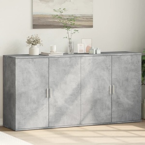 vidaXL Сайдборди, 2 бр, бетонно сиви, 79x38x80 см, инженерно дърво (3276605)