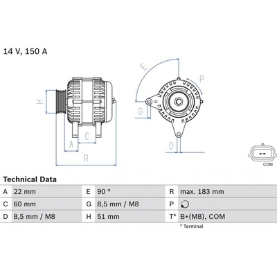 Generátor BOSCH 0 986 081 100 (0986081100)