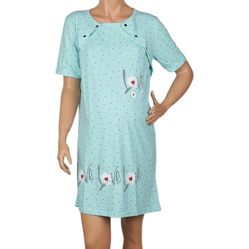 Image 1 of Нощница за кърмачки в ментов цвят с маргарити