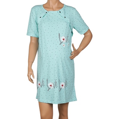 Нощница за кърмачки в ментов цвят с маргарити