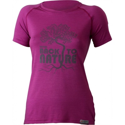 Lasting Back dámské merino triko s tiskem 4848 Vínová – Zboží Dáma