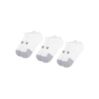 Under Armour Heatgear No Show 3 Pack Socks White