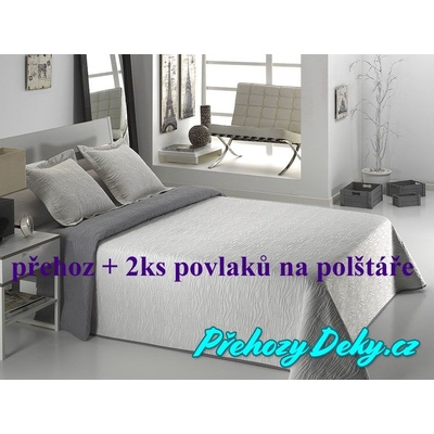 Mora oboustranný přehoz na postele ALMA šedo-bílý 250 x 270 cm