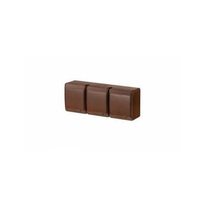 Surface mount socket GNT Hermes 3x2P + Z with flap brown (0323-06)