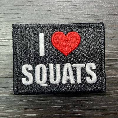 Workout nášivka I love squats - 65x50 mm