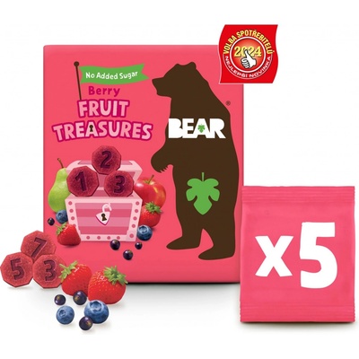 BEAR Fruit treasures berry jahoda a borůvka 5 x 20 g – Zbozi.Blesk.cz