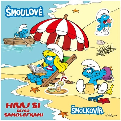 Samolepkové obrázkové album Šmoulové hraj si se samolepkami