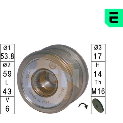 Voľnobeżka alternátora ERA ZN5586