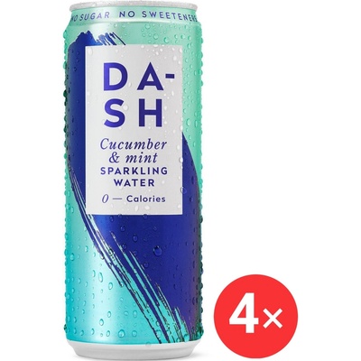 DASH Perlivá voda okurka s mátou 4 x 330 ml