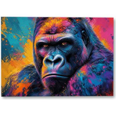 Plakát – Gorila v záři barev 105 × 75 cm Bez rámu Ne Bez rámu