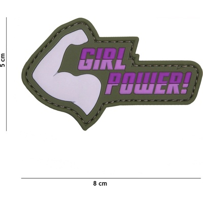 Gumová nášivka 101 Inc nápis Girl Power - ružová