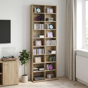 vidaXL Кабинет за CD Дъб сонома 65 x 23, 5 x 175 см Инженерна дървесина (8012660)