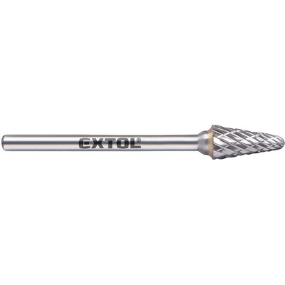 EXTOL fréza karbidová, kónická zaguľatená, ⌀6 x 13 mm, ⌀stopky 3 mm, sek stredná (double-cut) 8703883
