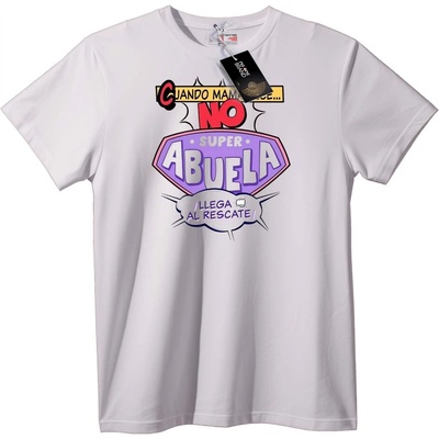 NOONEBRAND Тениска Супер Баба Спасява - XL, White