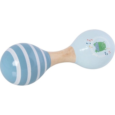 Goki Дървен музикален инструмент Goki - Двойна маракаса, жаба, 14.5 cm (61860)
