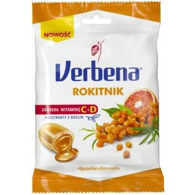 Verbena Bylinné cukríky plnené rakytníkom s vitamínmi 60 g