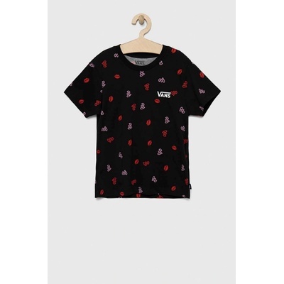 Vans bavlněné tričko VALENTINES PRINT BOXY Black černá