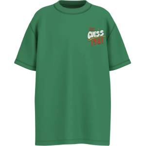 GUESS Зелена Oversize тениска за момче с щампа люти чушки и надпис Guess