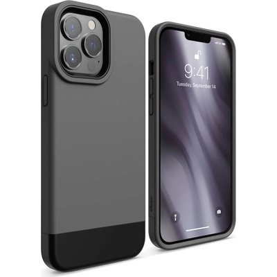 elago Glide Case - удароустойчив силиконов (TPU) калъф за iPhone 13 Pro Max (тъмносив-черен)