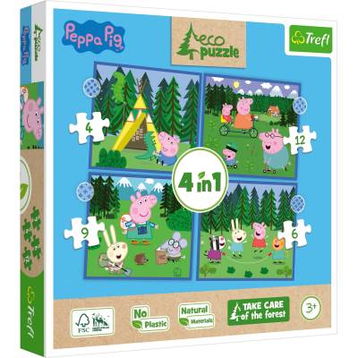 Trefl Пъзел Trefl 4 в 1 - Пепа обича приключенията (93268)