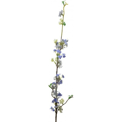 Dekorácia umelá vetvička s modrými kvietkami - 5*5*100 cm - Clayre & Eef