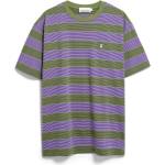 Armedangels Мъжка тениска ARMEDANGELS Maarkos Multi Stripes T-shirt - Pungent Purple / Fatigue Green - размер XL (216-8461-0114)