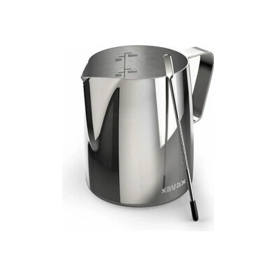 Xavax Barista konvička na přípravu mléčné pěny, s perem pro Latte Art, 600 ml, nerez, stříbrná
