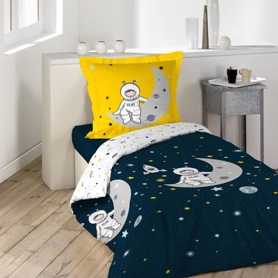 douceur d'intérieur Единично памучно детско спално бельо 140x200 cm Petit Astronaute - douceur d'intérieur (1643536)