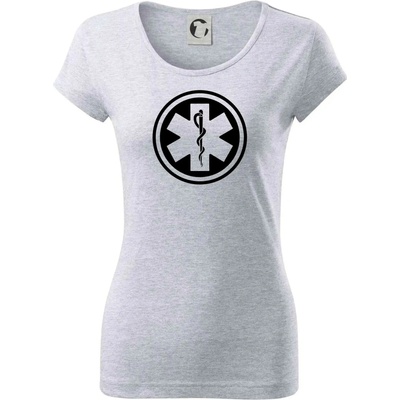 Rescue logo samostatné kulaté Dámské triko pure Světlešedý Melír