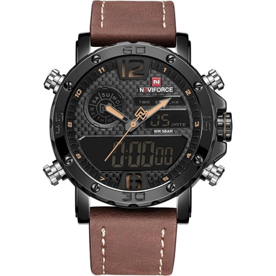 Naviforce Мъжки часовник NaviForce Evection, Кожа, Хронограф, Светло Кафяв (NAVIFORCE-9134-LIGHT-BROWN)