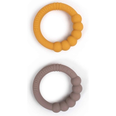 FILIBABBA DVOJBALENIE SILIKÓNOVÝCH HRYZÁTIEK Variant: GREY/ HONEY GOLD