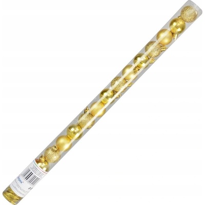 Arpex Vianočné Ozdoby "Súprava Mix v tube", zlaté,, 3 cm, 16 ks